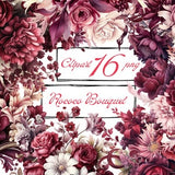 Burgundy Flowers PNG, Watercolor Floral Clipart Bouquets, boho bouquets, vintage flowers, Elements, Free Commercial Use, Digital clipart PNG