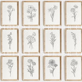 Birth Month Flower Print Art Set Idea Instant Printable for Mom Grandma Digital Artwork Birth Line Art Tattoo Print Decor Wall Art Set | S01