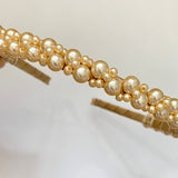 Champagne pearl headband | cluster pearl hairband | flower girl hair accessories | wedding party prom head piece