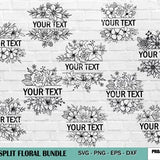 Floral split SVG, floral frame svg, flower border svg, split monogram svg, floral monogram svg, wildflower svg,flower svg,floral,flowers svg