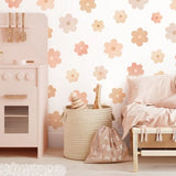 Daisy Wall Decals - Watercolor Daisy Wall Stickers, Floral Wall Art, Reusable and Removable Flower Wall Stickers