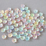30 PCS 10mm Flower Beads. iridescent 5 petals flower beads. mix color plastic flower beads. acrylic flatback flower bead. jewelry supply