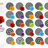 Rolled Flower Svg, Paper Flower Svg, Flower Svg, Flower Clipart,  Floral Svg, 3D Flower Svg, Wedding Svg, Flower Bundle Svg,Digital Download