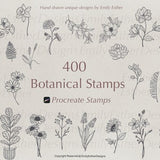 400 Procreate Botanical Stamps | Botanical Stamps | Floral Procreate Stamps | Procreate Flower Stamps |Procreate Leaves | Procreate brushes