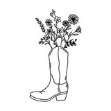 Cowboy Boots With Flower Cut Files SVG + PNG + JPEG + GiF Cricut Design Space files