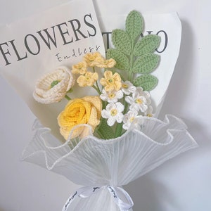 crochet bouquet,handmade flower,knitted bouquet,birthday gift,Wedding gift,gift for girlfriend/friend/mom,customized flower