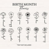 Birth Month Flowers svg, jpg, png, Birth Month Flower Bouquet svg, Wildflower Bouquet, Birthday Flower svg