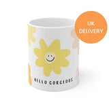 UK Delivery Self Love Mug, Positive Vibes Mug, Mindfulness, Empowerment, Hello Gorgeous Flowers Ceramic Cup 33ml