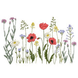 Fairy Wildflower Garden Machine Embroidery Design, Floral Meadow Flower Poppy Daisy Instant Download Zip - 8 Sizes