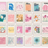 Eclectic Wall Print Bundle, Set of 24 Prints, Matisse Flower Market, Flower Posters, Picasso Prints, Pink Wall Art, Digital Retro Wall Art