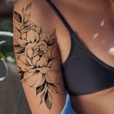 Temporary Tattoo Tattoos Art Vintage Party Body Women Design Fake Flash Colorful Flowers Rose Roses Sleeve Boho Floral Watercolor Large