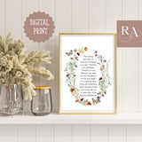 Elisabeth Elliot Quote - This Job Has Been Given To Me To Do. Therefore, It Is A Gift - Vintage Wildflower - Watercolour Meadow Wreath