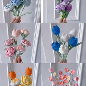 crochet bouqeut/miexed bouqut/knitted flower/handmade bouquet/customized bouqeut/gift for girlfriend/home decoration