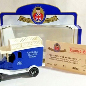 Blue die-cast delivery van model with display box, Limited edition