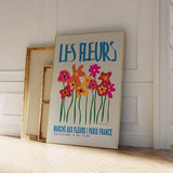Flower Market Poster - Retro Floral Print - Abstract Botanical Flowers Print -  Boho Flower Poster  - Abstract Print Floral - French Print