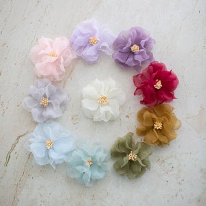 Artificial fabric cherry blossom craft flowers cluster with small center stamen details