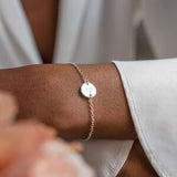 Etched Birth Flower Disc Personalised Bracelet ¥ Engraved Jewellery ¥ Gift For Her ¥ Wedding Gift ¥ Bloom Boutique