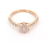 14k Flower Diamond Ring | Diamond Engagement Ring | Rose Gold Flower Diamond Wedding Ring | Flower Ring | April Birthstone | Promise Ring