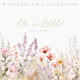 Wild Floral Clipart - Floral Watercolor Borders - Premade Clipart - Wedding Clipart - Floral Borders - Watercolor Clipart - Wild Flowers Art