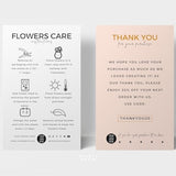 Mini Flowers Care Card Template, Editable Bouquet Care Guide, Florist Care Cards, Minimalist Design Fresh Cut Blooms Care Instructions