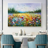 Blooming Flower Painting Colorful Flower Painting on Canvas Large Spring Landscape Abstract Art Modern Acrylic Painting Decorative Painting