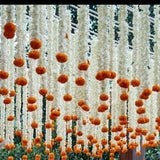 100 Pcs Artificial Jasmine Marigold Flowers Strings For Indian Wedding Party decor jasmine flower string with beautiful marigold
