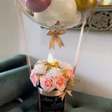 Flower  Ballon bouquet, ballon flower, birthday gift, balloon bouquet, baby shower, anniversary gift,Hot Air Balloon velvet Flower Box,