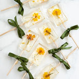 10 Marigold Flower Rectangle Lollipops