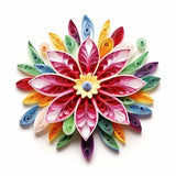 20 Quilling Floral Colorful Flower Clip Art Digital Downloads