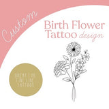 Custom Birth Flower Tattoo Design | Birth Flower Bouquet Tattoo Design | Digital Download