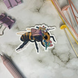 Bee With Flowers Sticker
