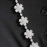 Custom Flower Moissanite Tennis Bracelet Unique Tennis Bracelet Bridal Jewelry Certified D VVS1