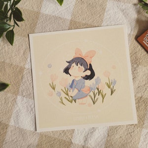 6x6 Ghibli Art Prints Set | Cute Wall Decor | Kiki's Delivery Service | Howl's Moving Castle | Ponyo