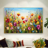 Flower Oil Painting On Canvas Abstract Colorful Flower Painting Flower Landscape Painting Floral Wall Art Canvas Spring Living Room