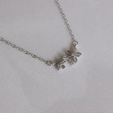 DAISY - 925 Sterling Silver and Gold Daisy Cubic Zirconia Pendant - Minimalist Necklace - Flower Necklace - Dainty Necklace - Allergy Free