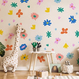 Floral Wall Stickers, Meadow Floral Wall Decal, Wall decor, Boho style wall sticker, Colorful flower wall stickers, Botanical wall stickers