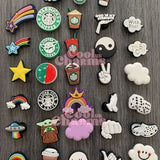 Croc Charms Cute letters signs symbols phrases Pin Badge sign Croc Accessories Pink Girly Female Flowers Heart Bag Rainbow