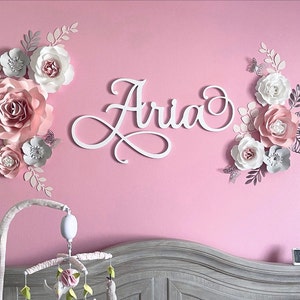 Pastel paper rose and peony flower wall decor, clustered corner pieces
