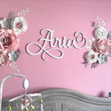 Roses & Peonies Paper Flower Set, Nursery Paper Flower Wall Decor, Baby Girl Nursery Flowers, Paper Flowers, Nursery Paper Flowers
