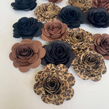 Leopard Party Decor, Paper Flowers, Leopard Print Party, Safari Birthday Party, Cheetah Party Decor, Leopard Bachelorette Party Decorations