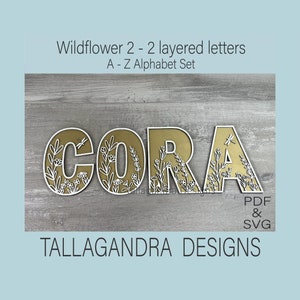 Layered A–Z alphabet set SVG letter files, two-layer design for letters