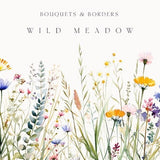 Watercolor Floral Clipart - Wild meadow - Wildflowers clipart - Floral border set - Wildflowers borders - Floral clipart for commercial use