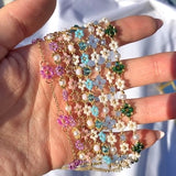 Beaded Flower Bracelet, Daisy Bracelet, Colour Floral Bracelet, Aesthetic Flower Bracelet, Bridgerton Jewellery, Gift for Her, Birthday Gift