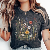Wildflower T-Shirt, Wild Flower Meadow Cottagecore Aesthetic Shirt, Garden Tee, Gift for her TShirt, Nature Lover Shirt