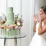 The Floral Crown - Cake Stand - Flower stand - Floral arrangements - Fresh flowers - Floral wedding cake - unique cake plinth platform