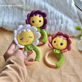 Daisy Flower Crochet Pattern - Flower Lovers, Flower Decor, Baby Shower, Flower Bouquet, Baby Rattle Tutorial - PDF Download