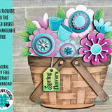Spring Flowers For The Flower Basket Interchangeable File SVG, Floral, Tiered Tray, Glowforge, LuckyHeartDesignsCo