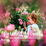 40 Painted flowers photo overlays
