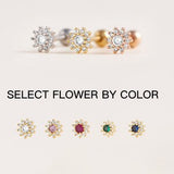 Flower Conch Earring, Helix Piercing, Flat Back Earring, Conch Piercing, Cartilage Earring Flat Back, Tragus Earring, Helix Earring, Labret