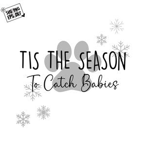 Tis The Season To Catch Babies svg Download PNG, winter svg png, Merry Christmas svg, sparkle svg,Freezing,Funny Holiday Quote,Christmas Mug